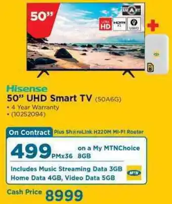 HiFi Corp Hisense 50" UHD Smart TV offer
