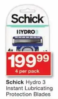 Checkers Schick Hydro 3 Instant Lubricating Protection Blades offer