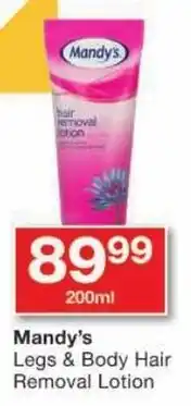 Checkers Mandy's Legs & Body Hair Removal Lotion offer
