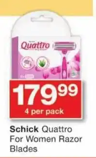 Checkers Schick Quattro For Women Razor Blades offer