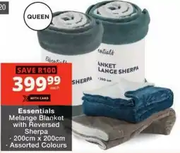 Checkers Essentials Melange Blanket with Reversed Sherpa offer