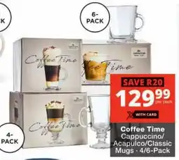 Checkers Coffee Time Cappuccino/ Acapulco/Classic Mugs offer