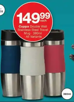 Checkers Cuppa Double Wall Stainless Steel Travel Mug offer