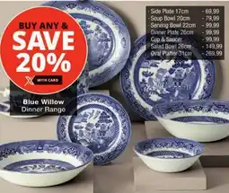 Checkers Blue Willow Dinner Range offer