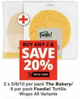 Checkers The Bakery/ Foodie! Tortilla Wraps All Variants offer