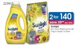 Clicks Sunlight 2in1 Auto Washing Powder or Liquid offer