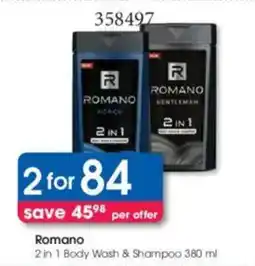 Clicks Romano 2 in 1 Body Wash & Shampoo offer