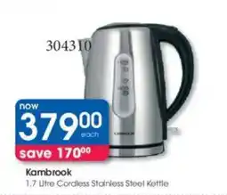 Clicks Kambrook Cordless Stainless Steel Kettle offer
