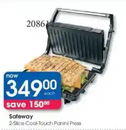 Clicks Safeway 2-Slice Cool-Touch Panini Press offer