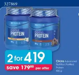 Clicks Clicks Advanced Nutrition Purified Profein offer