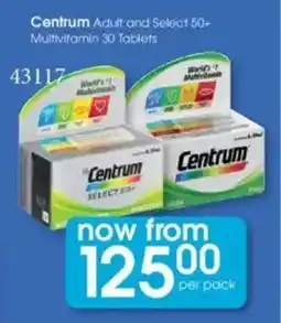 Clicks Centrum Adult and Select 50+ Multivitamin offer