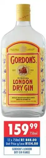 Ultra Liquors Gordon's london dry gin range offer