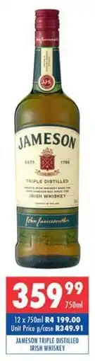Ultra Liquors Jameson triple distilled irish whiskey offer