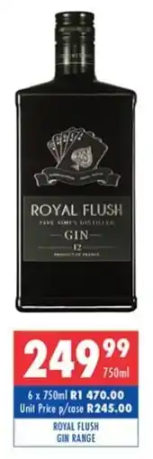 Ultra Liquors Royal flush gin range offer