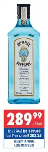 Ultra Liquors Bombay sapphire london dry gin offer
