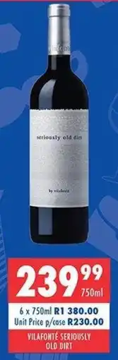 Ultra Liquors Vilafonte seriously old dirt offer