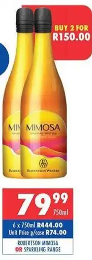 Ultra Liquors Robertson mimosa or sparkling range offer