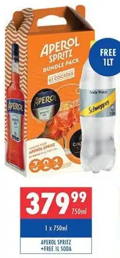Ultra Liquors Aperol spritz + free soda offer