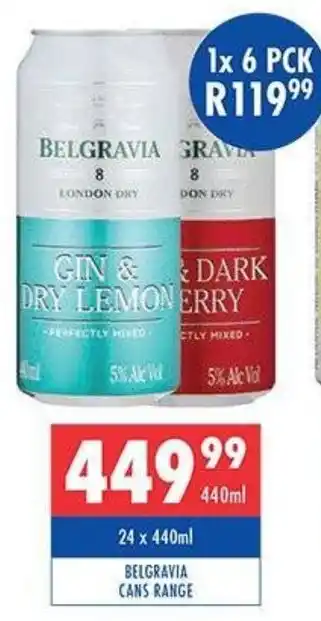 Ultra Liquors Belgravia cans range offer