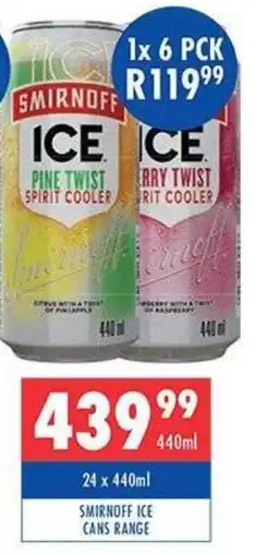 Ultra Liquors Smirnoff ice cans range offer