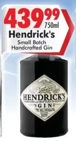 Prestons Hendrick's Small Batch Handcrafted Gin offer