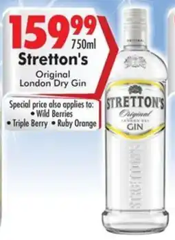 Prestons Stretton's Original London Dry Gin offer