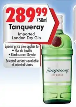 Prestons Tanqueray Imported London Dry Gin offer