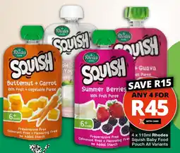 Checkers Rhodes Squish Baby Food Pouch All Variants offer