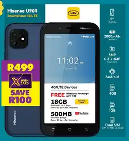Shoprite Hisense U964 Smartphone 4G LTE offer