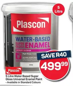 Pick n Pay Hypermarket Plascon Water Based Super Gloss Universal Enamel Paint offer