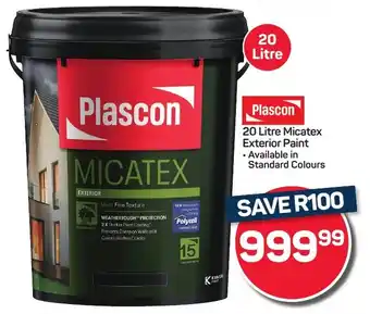 Pick n Pay Hypermarket Plascon Micatex Exterior Paint offer