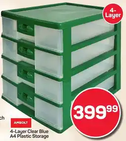 Pick n Pay Hypermarket AMBOLT 4-Layer Clear Blue A4 Plastic Storage offer