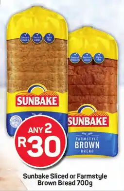 Pick n Pay Hypermarket Sunbake Sliced or Farmstyle Brown Bread offer