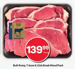 Pick n Pay Hypermarket Bulk Rump, T-bone & Club Steak Mixed Pack offer