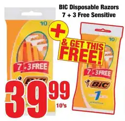 Boxer Superstores BIC Disposable Razors 7 + 3 Free Sensitive offer