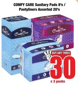 Boxer Superstores COMFY CARE Sanitary Pads/ Pantyliners Assorted offer