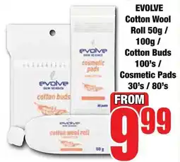 Boxer Superstores EVOLVE Cotton Wool Roll/ Cotton Buds/ Cosmetic Pads offer