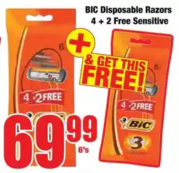 Boxer Superstores BIC Disposable Razors 4+2 Free Sensitive offer