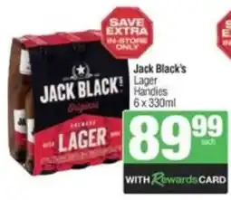 Spar Tops Jack Black's Lager Handies offer