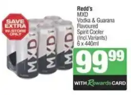 Spar Tops Redd's MXD Vodka & Guarana Flavoured Spirit Cooler (Incl. Variants) offer