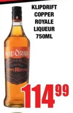 Boxer Klipdrift copper royale liqueur offer