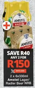 Checkers Amstel Lager/ Radler Beer NRB offer
