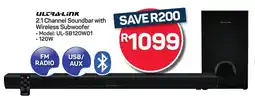 Pick n Pay Hypermarket ULTRA-Link 2.1 Channel Soundbar with Wireless Subwoofer offer