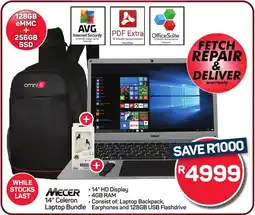 Pick n Pay Hypermarket MECER 14" Celeron Laptop Bundle offer