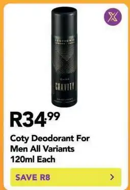 Shoprite Coty Deodorant For Men All Variants 120ml Each offer