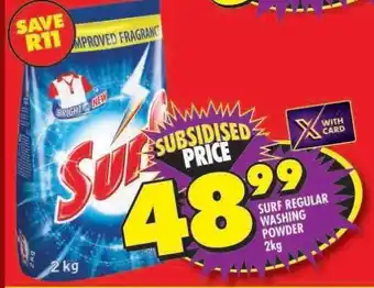 Shoprite SURF REGULAR WASHING POWDER 2kg offer