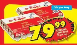 Shoprite RITEBRAND LARGE EGGS 30 per tray offer