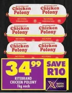 Shoprite Ritebrand Chicken Polony offer