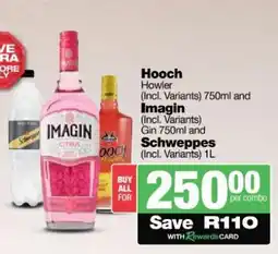 Spar Tops Hooch, Imagin, Schweppes Combo offer