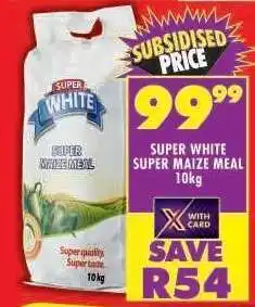 Shoprite SUPER WHITE SUPER MAIZE MEAL 10kg offer